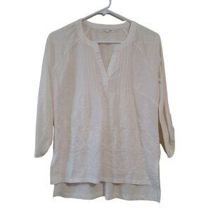 Retrology Womens  SZ Small‎ 3/4 Sleeves  Blouse Beige